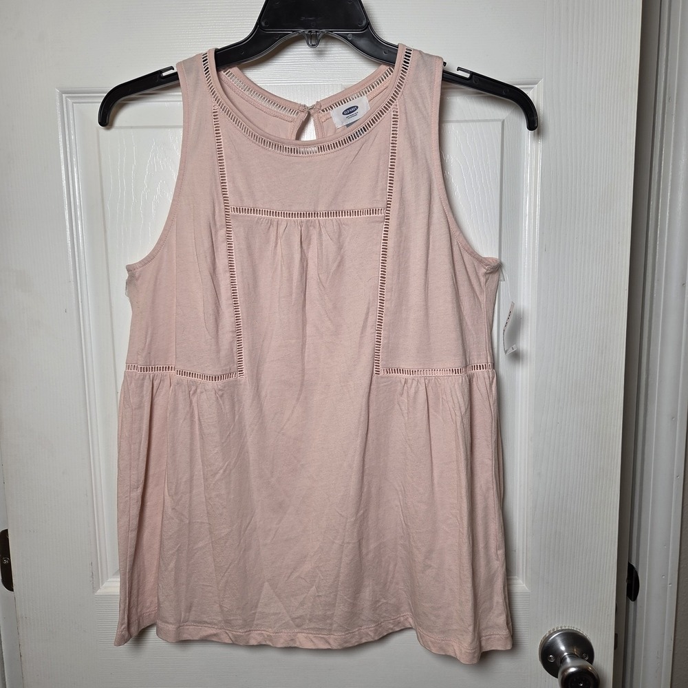 Old Navy sz M Tall pink slvless tank top NWT cotton/modal lightweight feminine